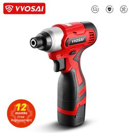 Screwdrivers VVOSAI 16V Electric Drill Screwdriver 100N.m impact Driver cordless drill Household Multifunction Hit Power Tools MT-SER 230620