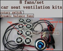 Seat Cushions 8 fansseatcar seat ventilating kits with high quality nickel plated fans and round rotary switch C230621