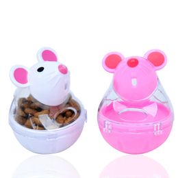 Pet Cat Mice Food Tumbler Toy Ball Interactive Cat Feeder Training Game Using Puzzle Toy Interesting Plastic Cat Food Dispenser