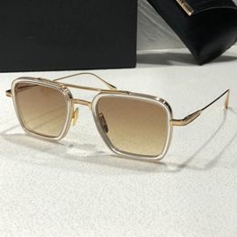 Crystal Gold Brown Gradient Sunglasses Sun Shades Mens Summer Sunnies gafas de sol Sonnenbrille UV400 Eyewear with Box