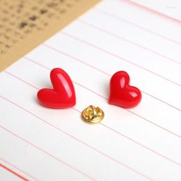 Brooches Cute Heart Shape Brooch Pins Sweater Shawl Pin Red Lapel Valentines Day Enamel Gift For Women Girl