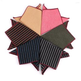 Bow Ties Pocket Square For Men Women Striped Chest Towel Wedding Kerchief Gentlemen Hankies Men's Solid Handkerchief