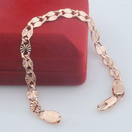 Link Bracelets Chain 3 Style Men Women 585 Rose Colour Patterned Bracelet Lobster Lock JewelryLink Raym22