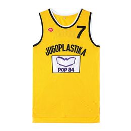 Other Sporting Goods Movie version yellow basketball jersey No.7 Croatia JUGOPLASTIKA 7 KUKOC embroidery outdoor quick-drying breathable sportswear 230620