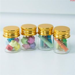 30x40x21mm 15ml Mini Transparent Glass Bottles With Aluminium Screw Cap Empty Golden Metal Lids Vials Jars 50pcshigh qualtity Oevth