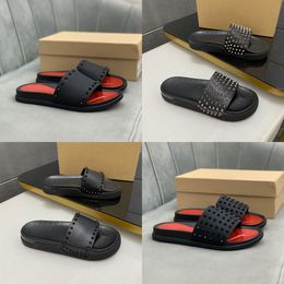 Luxurys Man Classic Spike Slippers Flat Spikes Slide Sandal Mens Thick Rubber Sole Slipper Studs Slides Platform Mules For Men Summer Casual Fashion