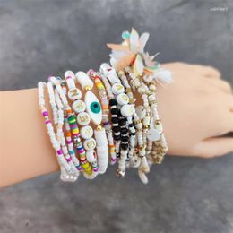 Bangle Golden Bead Letter Bracelets Name Women Colourful Seedbead Handmade Child Bracelet Heisi EYE Pulseras