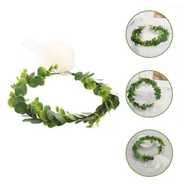 Decorative Flowers Wreath Bridal Headdress Bride Headwear Floral Decor Eucalyptus Delicate Headband Tree Vine Wedding Wreaths Front Door