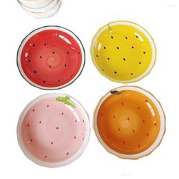 Bowls 4PCS Fruit Cartoon Ceramic Salad Bowl 5 Inch Lovely Cereal Dessert For Child