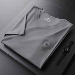 Men's T Shirts High End Design Seamless Breathable T-shirt For Men 2023 Summer Personalized Embroidery Fashion Casual Short Sleeved Luxury