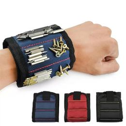 Tool Bag 1pc Magnetic Wrist Support Band with Strong Magnets for Holding Screws Nail Bracelet Belt Support Chuck Sports Magnetic Tool Bag 230620