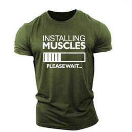 Herren-T-Shirts 2023 Herren-T-Shirt 3D-Installation Muscle Dazzle Print Top Casual Daily Commuting Street Kurzarmkleidung S-5XL