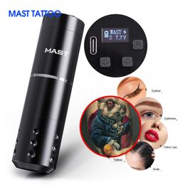 Tattoo Guns Kits MAST A1 Professional Wireless Machine Pen Battery Portable Power Coreless Powerful Motor Digital LED Makeup 230620