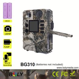 Hunting Cameras BG310 18MP 940nm LED Low Glow Little Camera Using18650 Batteries Night Vision Tree Support Boly Solar Panel 230620