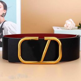 Belts for Women Designer Luxury Mens Belt Simple Solid Colour Hollow Letters Classic Buckle Black White Leather 7cm Width Yd021 Q2zmxr