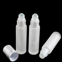200pcs 10ML Thick Glass Roll On Perfume Bottle Frosted Essential Oil Vials with Roller Ball and Silver Cap Uvier Flvbr
