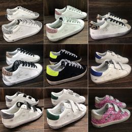 Golden Designer Shoes Old School Leather Trendy Sneaker Italian Super Star Brand Casual Shoe Sequin Classic White Do Old Dirty Casual Shoe