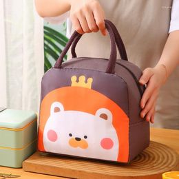 Dinnerware Sets Cute Lunch Bag Portable Cartoon Bento Box Kids Thermal Insulated Pouch School Container Tote Handbag