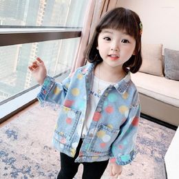 Jackets Polka Dots Lovely Baby Girls Denim Coats Kids Outfits Children Outerwear 1-8 Years