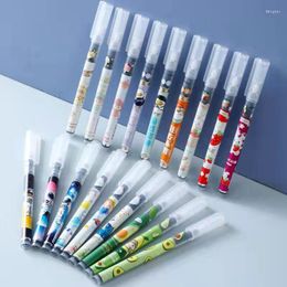 Pcs/lot Kawaii Straight Liquid Pen For Writing Cute 0.5mm Black Ink Stationery Office School Supplies