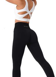 2023 new Yoga Outfits Solid Seamless Soft Workout Tights Fitness Pants High Waisted Gym Wear Lycra Spandex