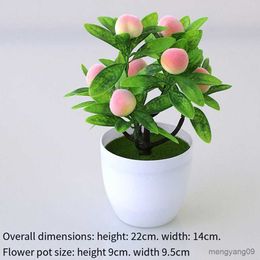 Planters Pots Artificial Plants Bonsai Flowers Apple Lemon Fruit Chilli Tree Potted Window Decor Plastic Garden Fake Plant Potted Home Decor R230621