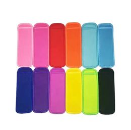 12 Colours Popsicle Holder Holders Ice Pop Cream Tool Neoprene Sleeve Sleeves Insulation Children Freezer Kids Summer Tools