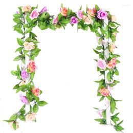 Decorative Flowers Artificial Rose Vine Fake Garland For Home Decor Party Garden Wedding Decoration Outdoor Arches Wreath Ornaments