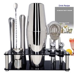 Tabletop Wine Racks IYouNice Arrival Stainless Steel Cocktail Shaker Gunmetal Black bottle Bartender tools Shakers Drink 450ML550ML750ML 230621