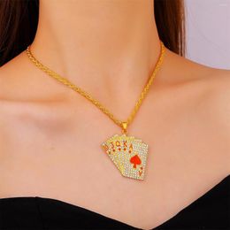 Pendant Necklaces Poker Metal Zircon Material Accessories Can Be Used For European And American Men Women's Jewellery Fun Party Gifts