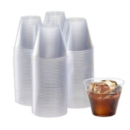 Cake Tools 9 Ounce Transparent Plastic Cup 50 Sets Of Disposable Hard Wine Glasses Cocktail Glass Party Large l230620