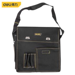 Tool Bag Deli 1 Pcs Adjustable Strap Canvas Tool Bag Equipment Repair Interior Renovation Multifunctional Electrician Portable Tool Kit 230620