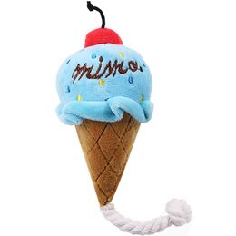 Dorakitten 1pc Creative Ice Cream Shape Dog Toy Plush Bite-Resistant Pet Chew Toy Pet Squeaky Toy Pet Supplies Dog Favours