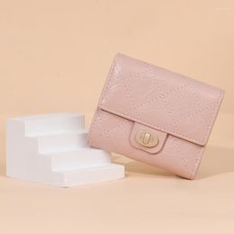 Wallets Famous Lock Short Thread Women Fashion Multifunction Coin Pocket Purse Card Holder Female Clutch