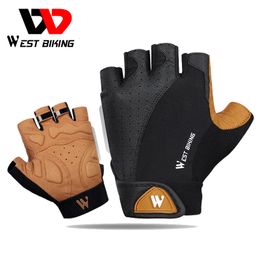 Cycling Gloves WEST BIKING Cycling Gloves MTB Bike Bicycle Half Finger Gloves Men Women Summer Gym Fitness Non-slip Breathable Sports Gloves 230620