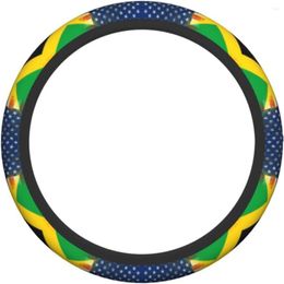 Steering Wheel Covers American Flag And Jamaican Elastic Cover Car Universal Non-Slip Feel Good