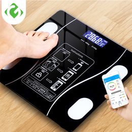 Body Weight Scales Fat Scale Smart Wireless Digital Bathroom Composition Analyzer With Smartphone App Bluetooth GUANYAO 230620