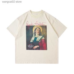 Men's T-Shirts Frog Drift Fashion Wear Streetwear Vintage Jerry Design Mary Lucy Famous painting printing Oversize Loose t-shirt tee mens homme T230621