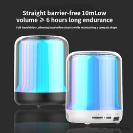 Mini Speakers 2023 New Seven Rainbow Light Wireless Bluetooth Speaker High Quality Car Mini Audio Subwoofer Domestic Speakers for Lap R230621