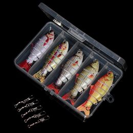 Baits Lures CCLTBA 5pcs Jointed Fishing Lures Set Swimbait Sinking Crank Rattle Hard Wobbler Minnow Bait Fishing Tackle 230621