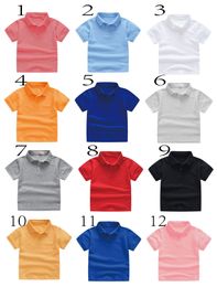 Camisas infantis verão cor lisa curta meninos e meninas camiseta manga meninos e meninas cor sólida polo polo infantil meninos 230620