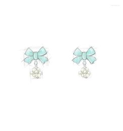 Dangle Earrings BONLAVIE Summer Bow 2023 Fashion Pearl Without Ear Holes