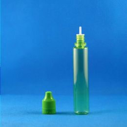 perfume bottle 100 Sets 30ml 1OZ Plastic Unicorn Pen Shape GREEN Bottles Tamper Seal Child Safety Needle Tips Mdsmg