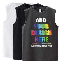 Men's Tank Tops Customise Men'S Summer Gym Shirt Street High Quality Sleeveless T-Shirts Customised Gift Sport Vest Clothing 230621