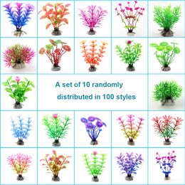 Decorations 10PCS Set Fish Tank Landscaping Decoration Plastic Simulation Aquarium Scenery Immortal Aquatic Ornaments Supplier 230620