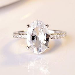 Cluster Rings Women's 925 Sterling Silver Ring Large Zircon Engagement Wedding Jewellery Wholesale
