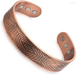 Bangle Wollet Red Copper Men's Magnetic Bracelet European And American Retro Style For Men