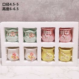 Planters Pots Buah Tangan Cubit Pot Bunga Sukulen Pink Girl Rumah Daging Tanaman Ibu Jari Pot Trompet Cekungan Balkon