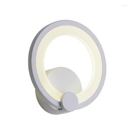 Wall Lamps Around Arylic Boby Art Deco Modern LED Lamp With 12W Sconce White Indoor Lighting AC100-265V