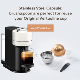 Coffee Filters ICafilasvertuo Vertuo Refillable Capsule Stainless Steel Filter For Nespresso Vertuoline Next Machine 230620